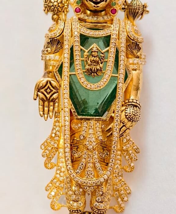 Balaji Locket Big Size and Green Stone (BL378)
